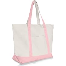 22" Heavy Duty Cotton Canvas Tote Bag Zippered