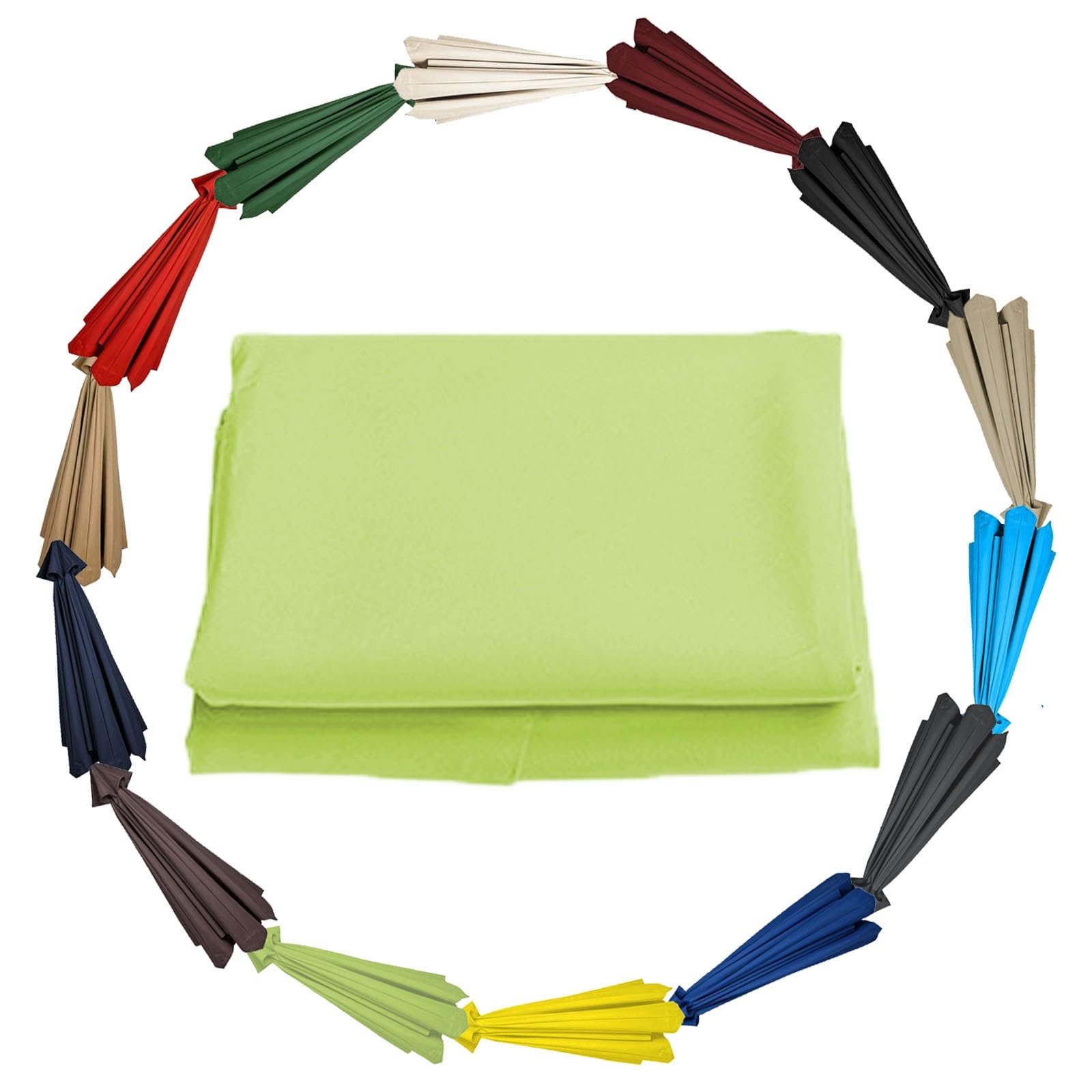 GZDXBF Umbrella Cloth Replacement - 200cm 270cm 300cm+6 Arms/8 Arms - Umbrella Fabric Canopy Cover, Market Table Umbrella Canopy, Anti-Ultraviolet(Color:Grass green,Size:6 ribs-2.7m(8.8ft)) — image 1