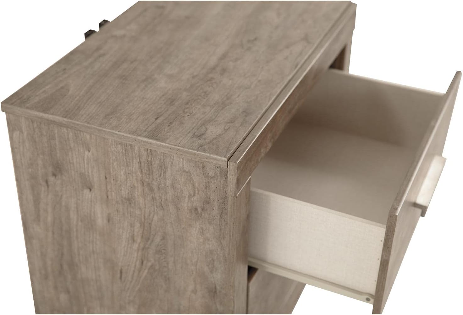 Signature Design by Ashley Culverbach Modern 2 Drawer Nightstand with 2 USB Charging Stations, 24.37" Tall, Weathered Gray