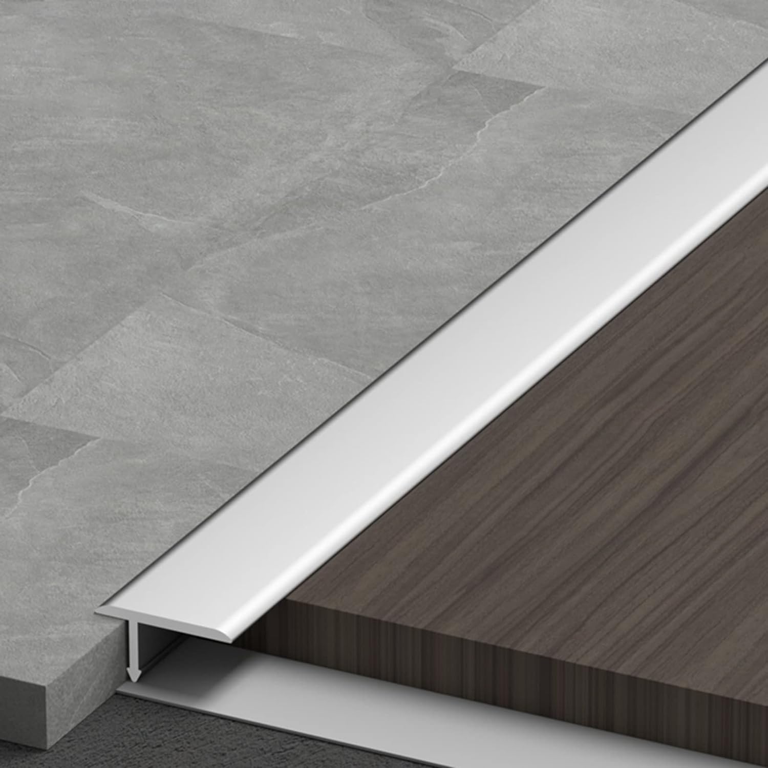 T-Shaped Transition Strip Wood to Tile, Aluminum Alloy Threshold, Floor Joining Strip Carpet to Laminate, Easy to Clean(Champagne Gold)