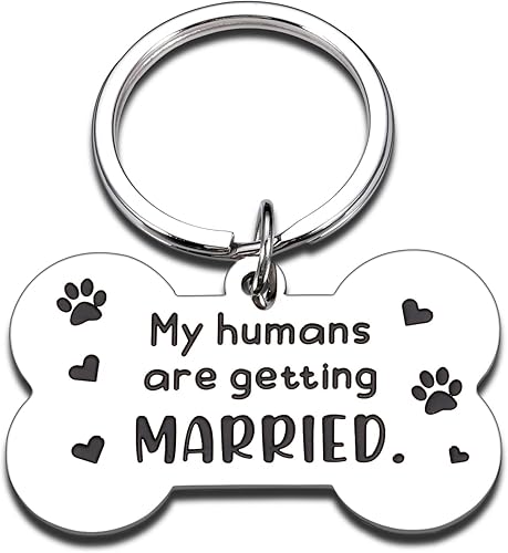 Etiqueta de perro para boda, mascotas, perros, My Humans are Getting Married San Valentín, anuncio de compromiso, regalos de despedida de soltera,