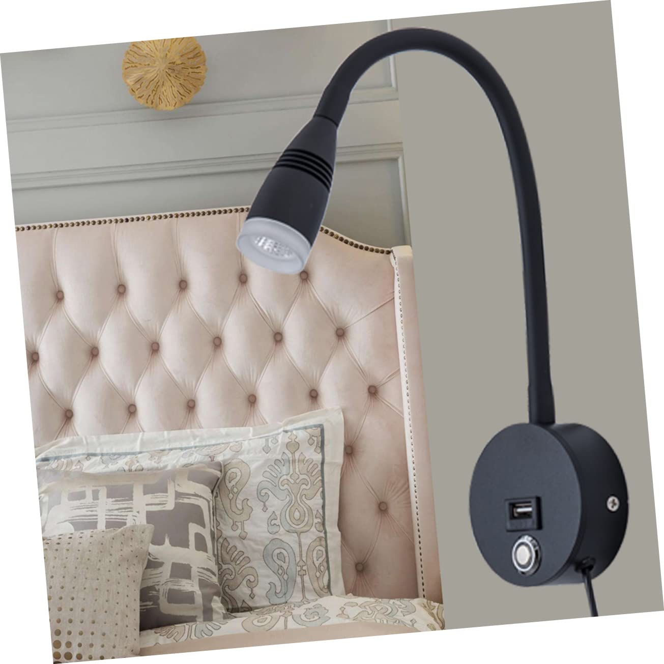 POPETPOP Led Reading Wall Lamp 3 Brightness Levels Touch Control Night Light for Bedroom Us Plug