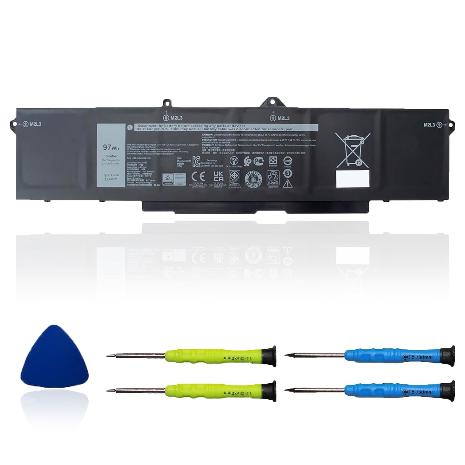 9JRV0 97Wh Battery Replacement for Dell Latitude 5521 5531 / Precision 3561 3571 3581 3591 / Alienware m17 R5 AMD/Alienware m18 R1 R2 / Alienware m18 R1 AMD Series Laptop 0P3TJ 0R05P0 05RGW