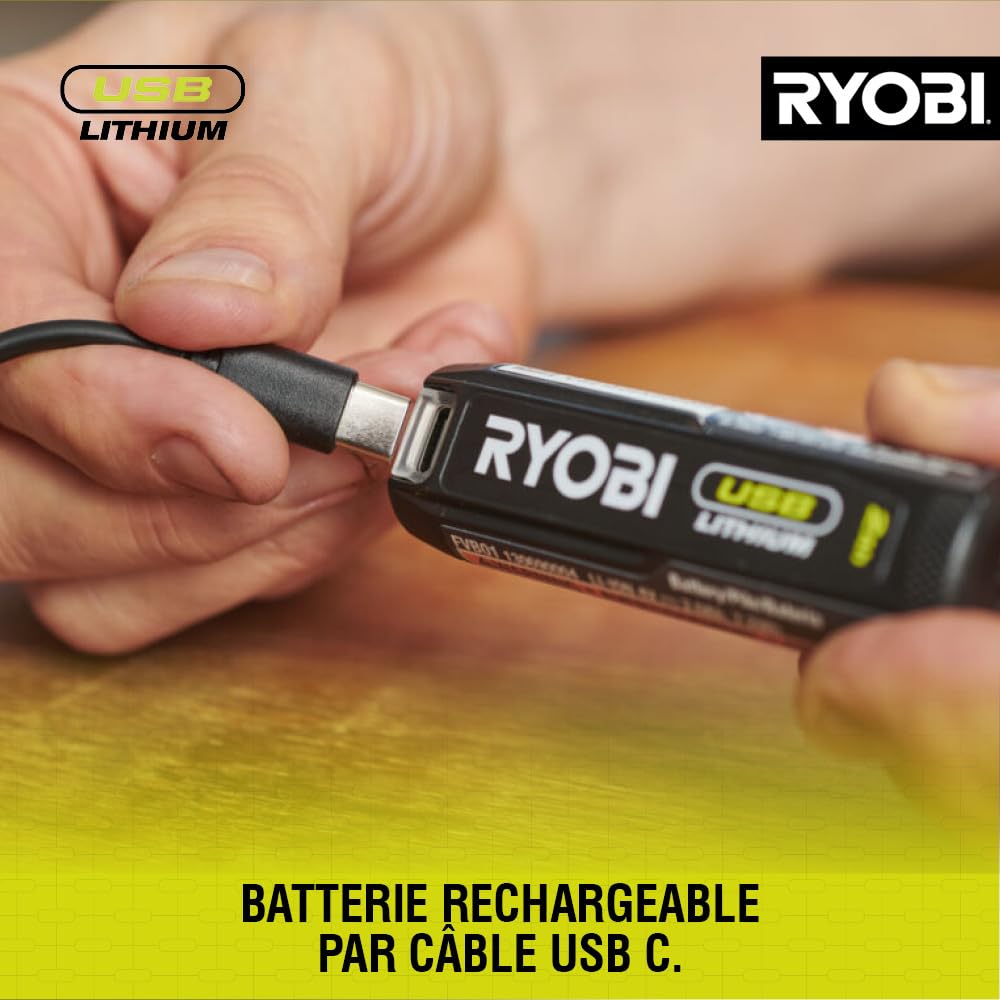 RYOBI - Taglierina a filo caldo 4V USB al litio - 450°C - Viene fornita con 5 accessori - Cavo USB-C & 1 batteria 4V 2,0Ah USB al litio - RHC4-120G