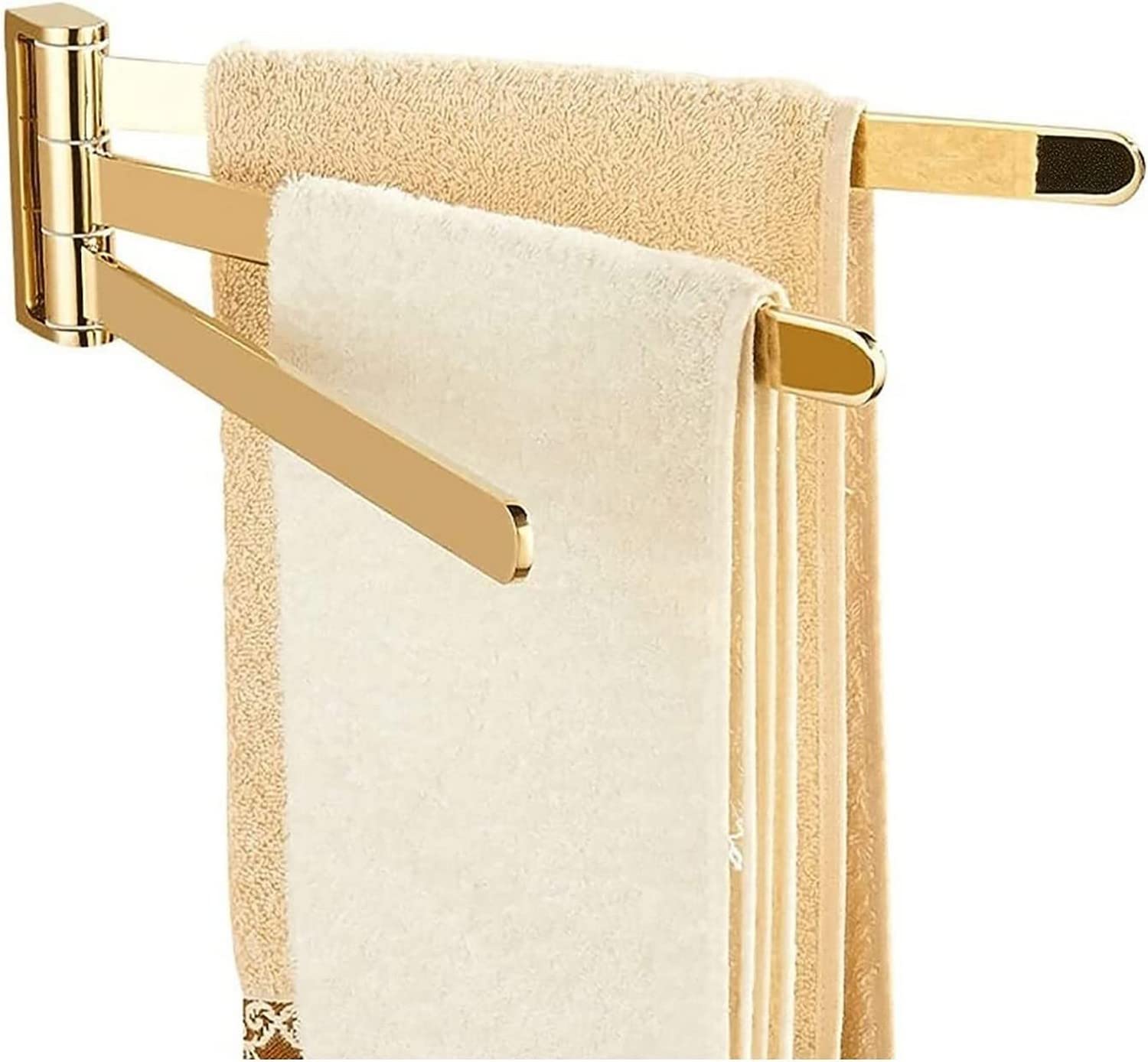 GLETSF Towel Rack, Towel Rack, Wall-Mounted Towel Bar, Rotating Towel Bar, Creative Home Bathroom, Bathroom Towel Rack, Three-Bar Towel Rack, Bathroom Towel Rack/Black
