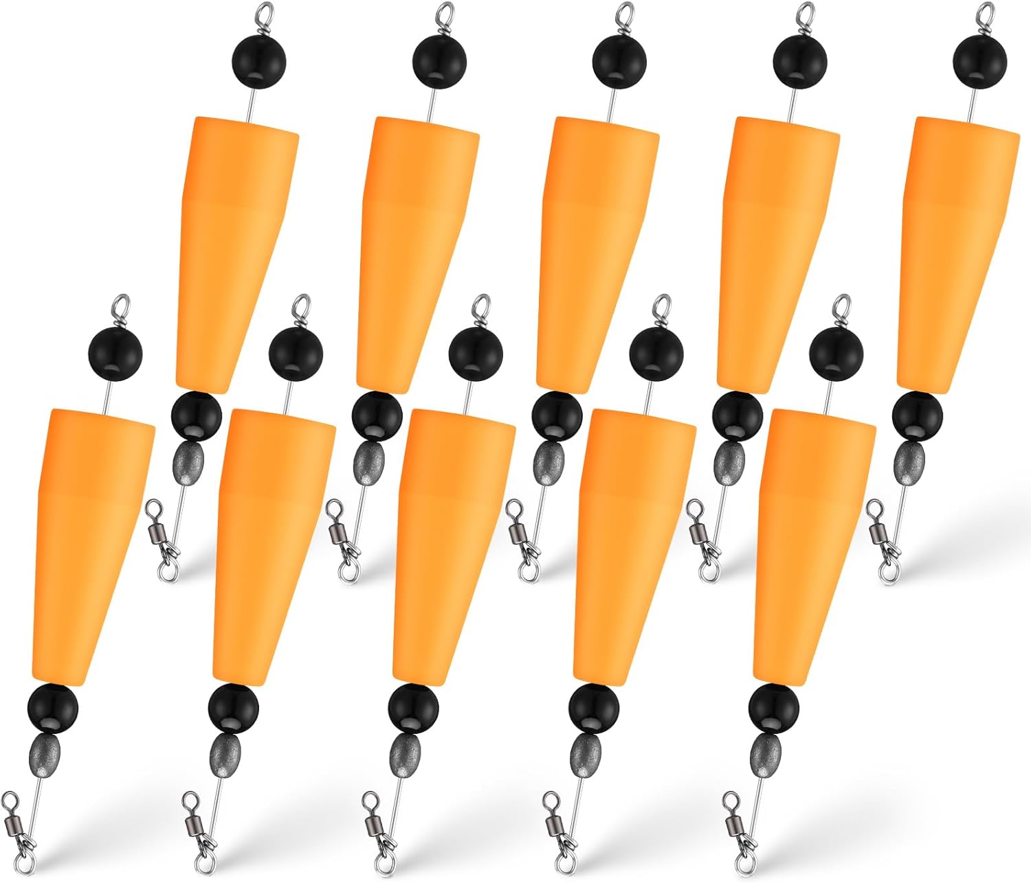 Soulchen 10 Pcs 3 Inch Fishing Floats Bobbers Fishing Popping Corks Trout Float Rig Weighted Popping Floats Cork Trout Float with Wire for Saltwater Freshwater Fish Tackle