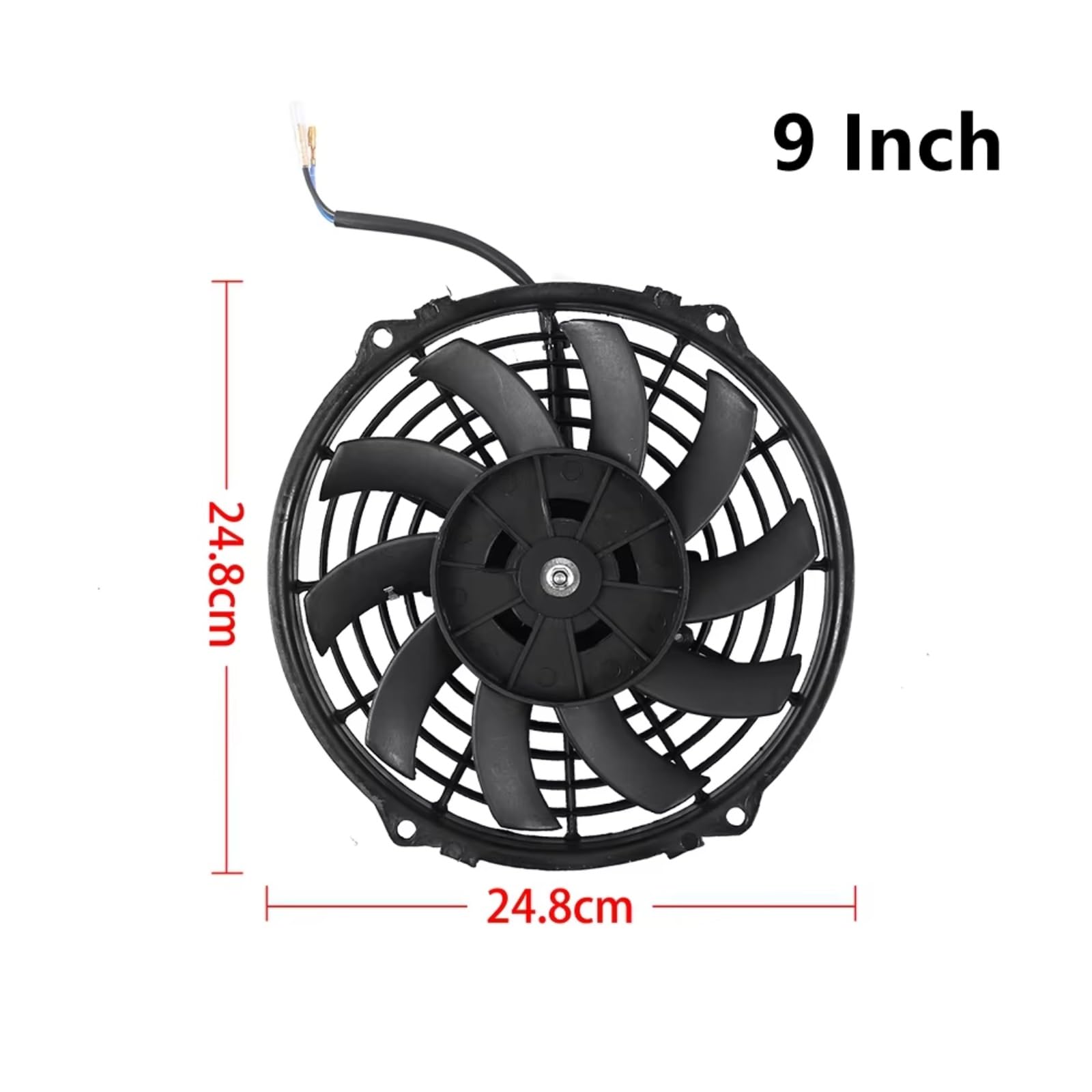 Ventilador Refrigeración Motor Universal 7 9 10 12 14 16 Pulgadas 12V 80W 2100RPM Aire Acondicionado Electrónico Ventilador Refrigeración Radiador Hoja Kit Refrigeración Eléctrica(A-7inch-10 blades)