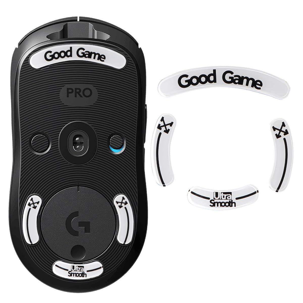 IMMOENUC マウスソール は Logicool G Pro 2 Lightspeed/G PRO Wireless に適合しますマウスフィート マウスのガラスフットパッド 2.5D円形デザイン 薄型 耐久性 低摩擦 ゲーミングマウスアクセサリー(白)
