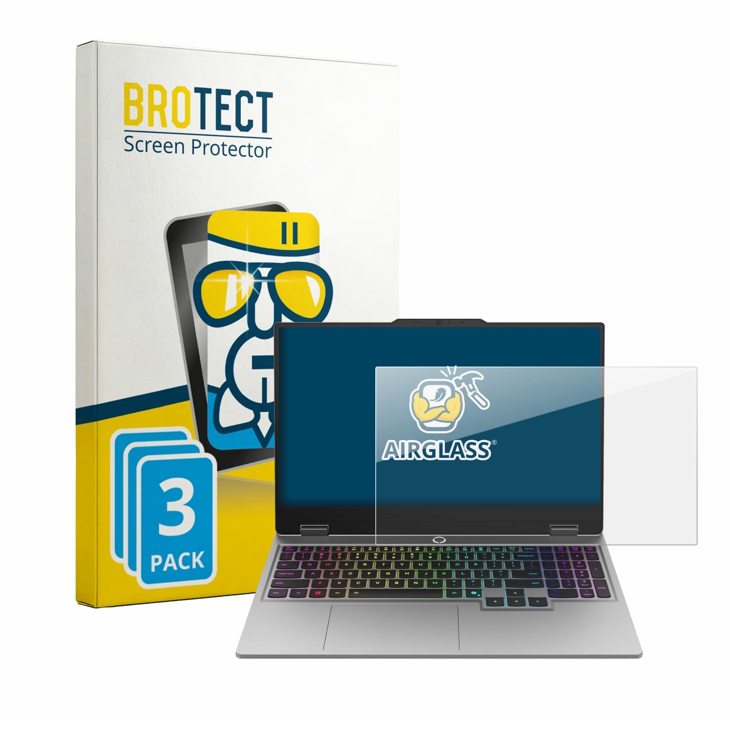 brotect 3 Pezzi Pellicola Vetro per Lenovo LOQ 17i Gen 10 17" | Chiara Protezione Schermo Made in Germany, Durezza 9H Anti-Graffio Glass Screen Protector