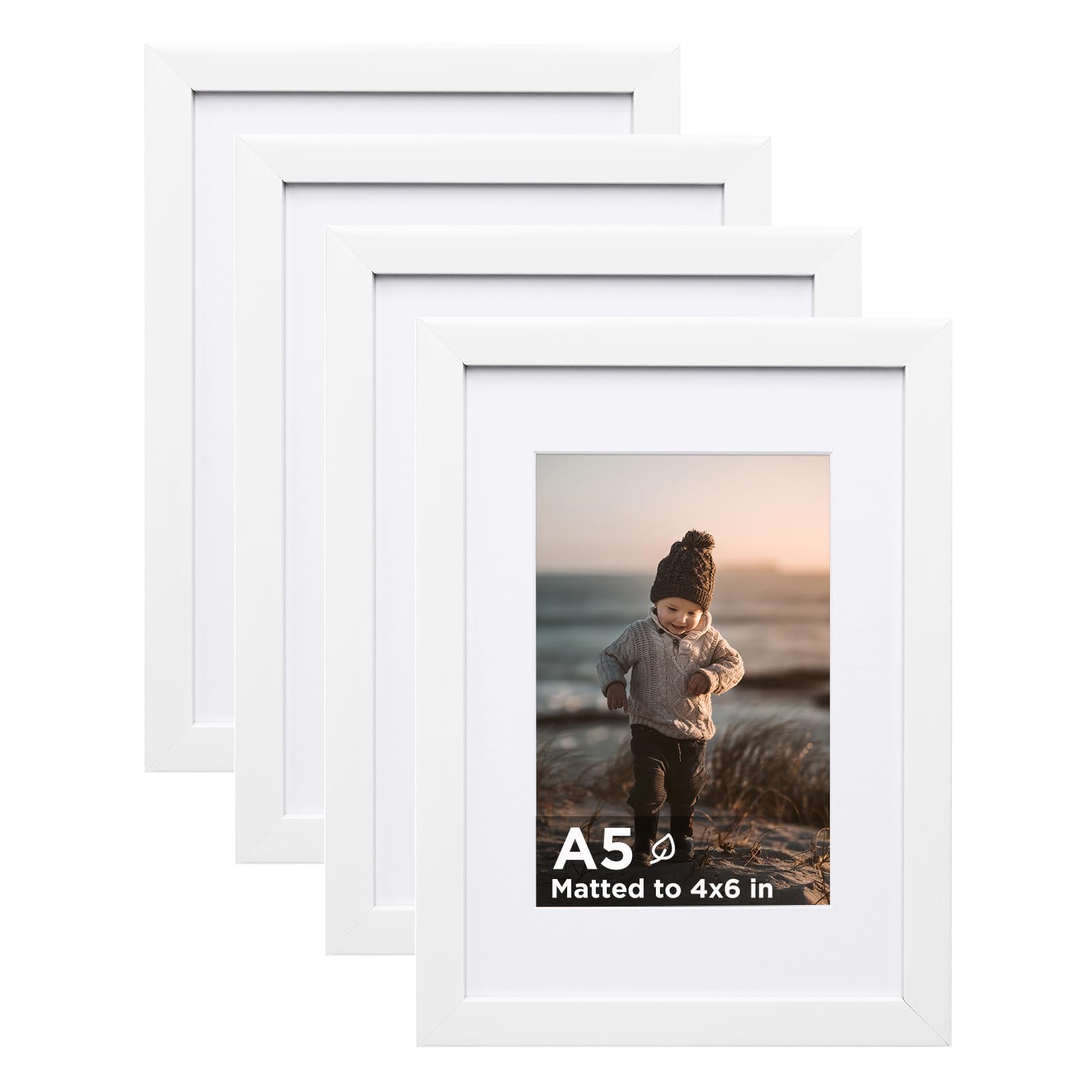 Amazon.com: KINLINK A5 Frame Set of 4, Wooden Photo Frame with
