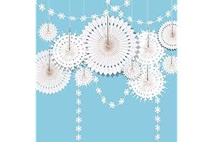 Elegant White and Royal Blue Hanging Snowflakes