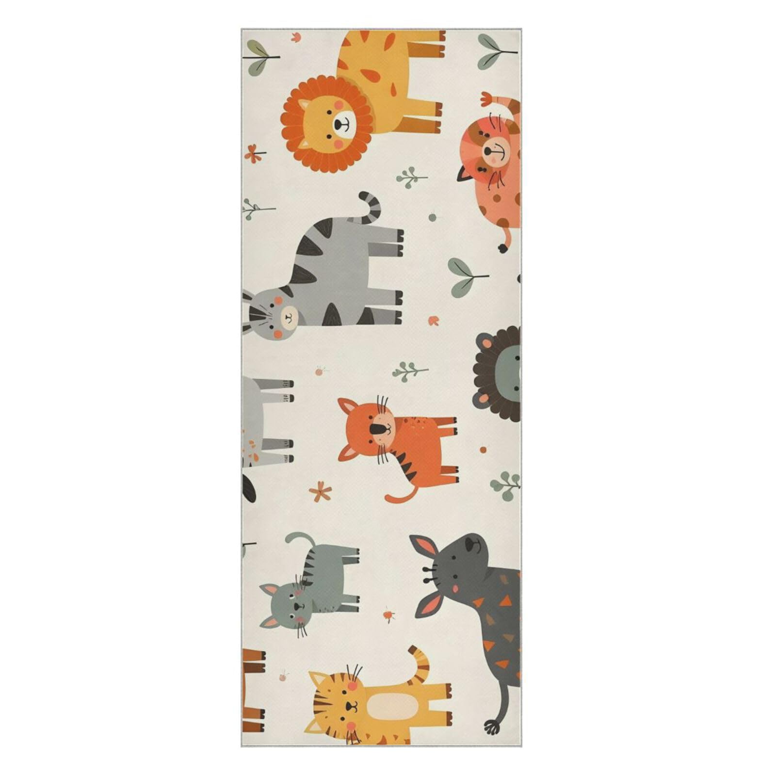 Hezely Non-Slip Hot Yoga Towel - Mat-Sized, Super-Absorbent Microfiber Sweat Towel for Gym, Bikram, Pilates and Yoga Mats,Cute Animal Print