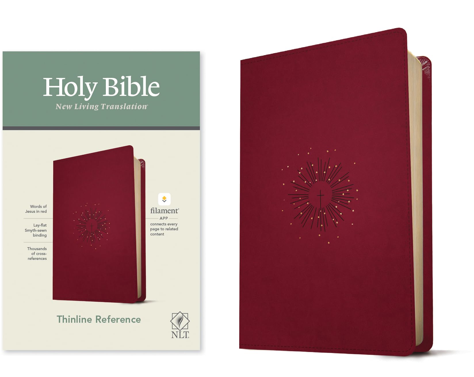 NLT Thinline Reference Bible, Filament Enabled Edition (Red: New Living Translation, Thinline Reference Bible, Berry, Filament Enabled Edition, Red Letter, Leatherlike