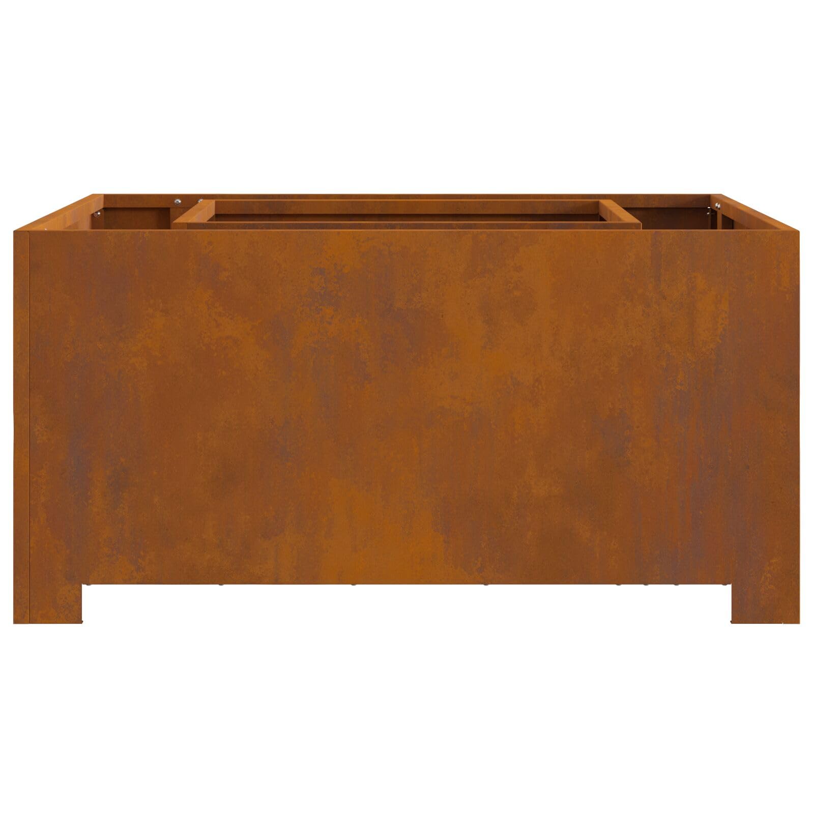 Kwadratowy palenisko ze stali corten 80x80x40 cm - 858965