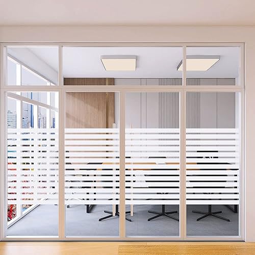 Miniatura 5 de Película esmerilada de 24 a rayas, calcomanía de ventana de vidrio de privacidad, calcomanías decorativas de vinilo para ventana, protección UV,