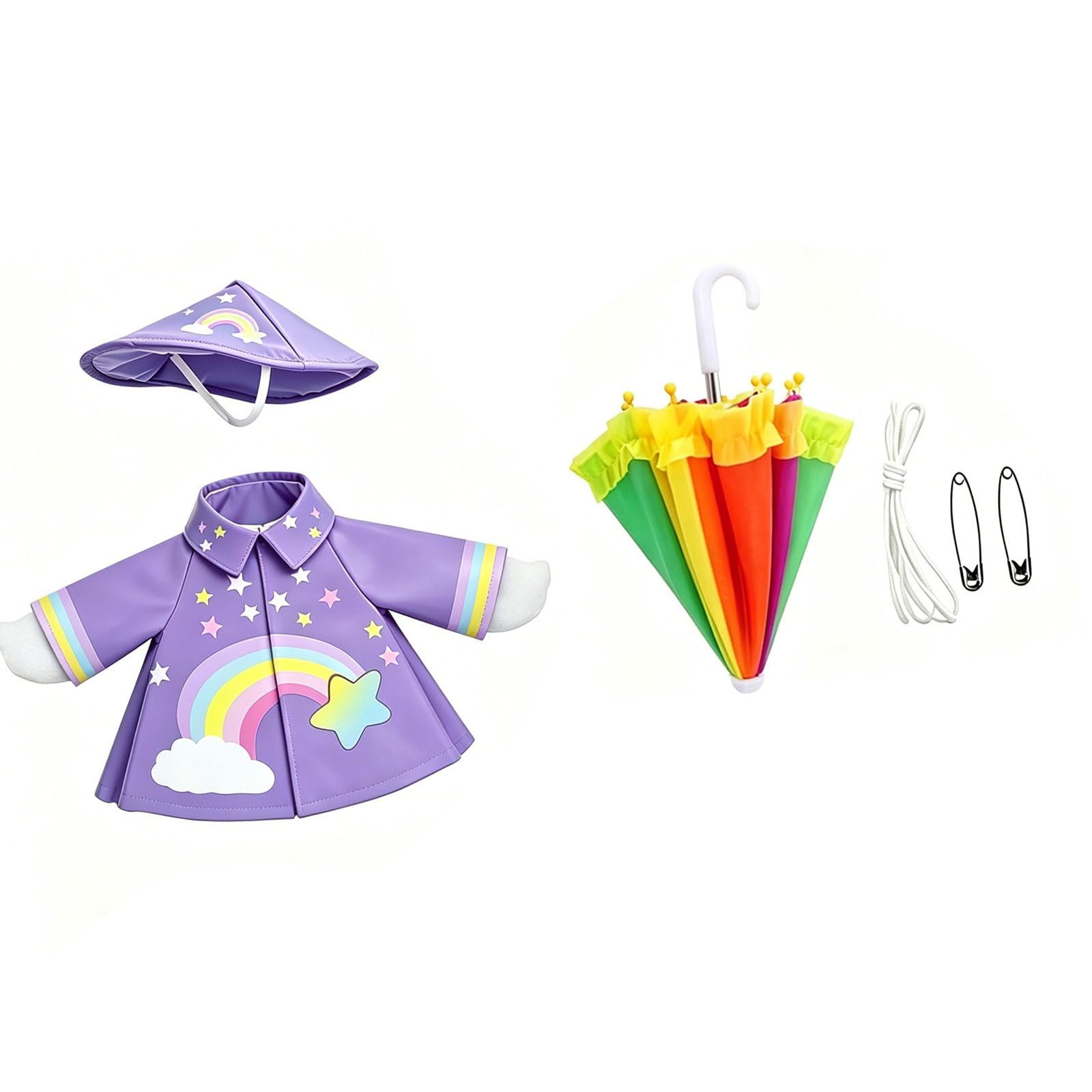 NMFLAB Porch Geese Statue Clothing with Raincoat Umbrella Swimsuit for Halloween Independence Day Easter Festival Celebration Garden Decoration Set