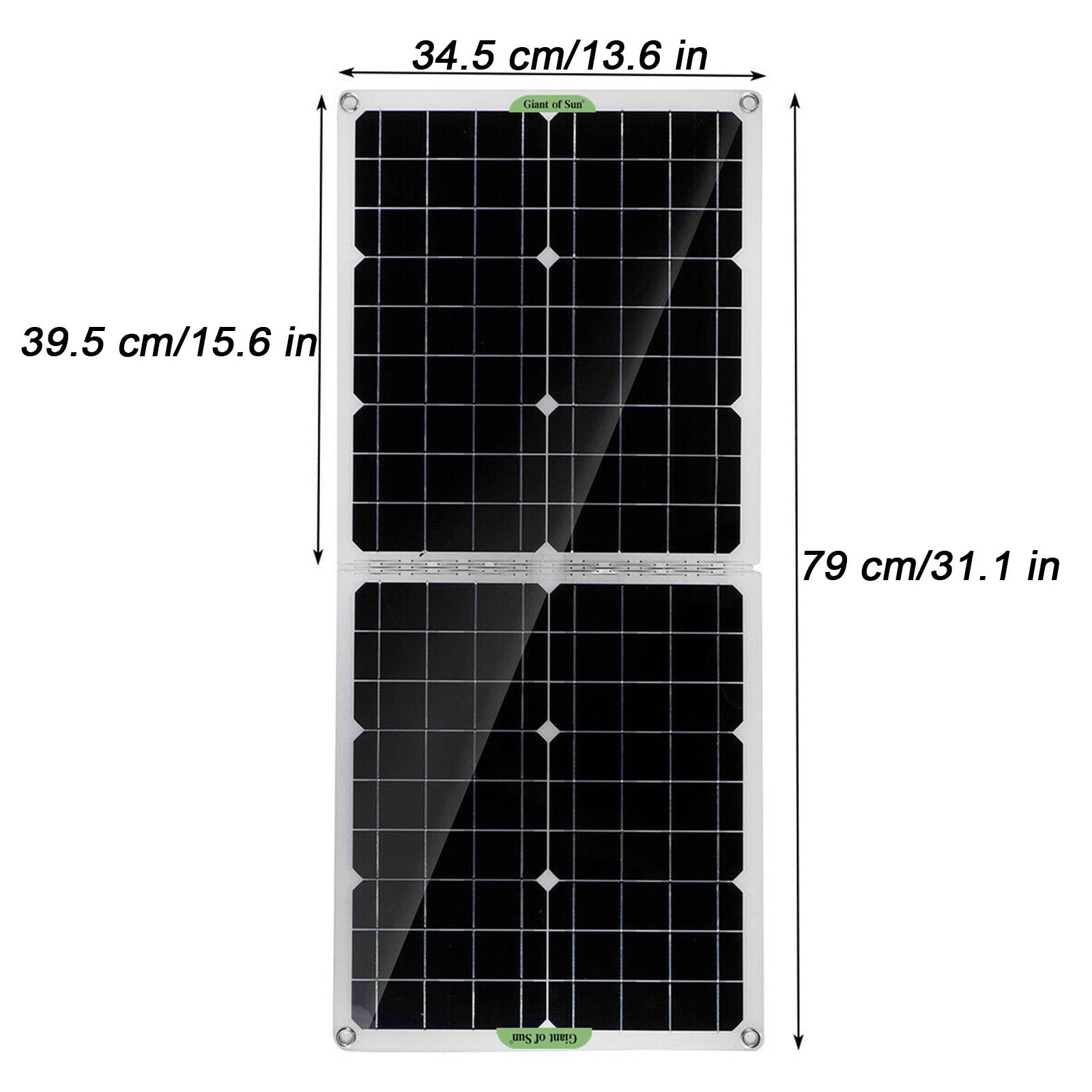 Panneau Solaire Pliable Monocristallin 50W avec Contrôleur 100A, pour Voiture, Camping-Cars, Bateau, Toit, Panneau Photovoltaïque de Voyage de Camping Portable