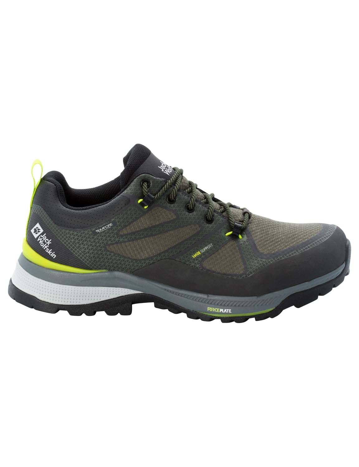 Jack Wolfskin Men's Force Striker Texapore Low M Walking Shoe, Lime Dark Green, 7.5 UK