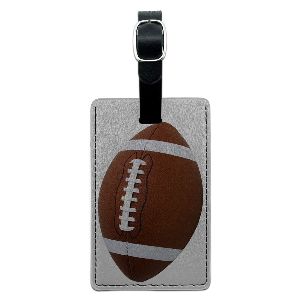 Graphics & More Football Ball Leather Luggage Id Tag Suitcase Carry-on, Black