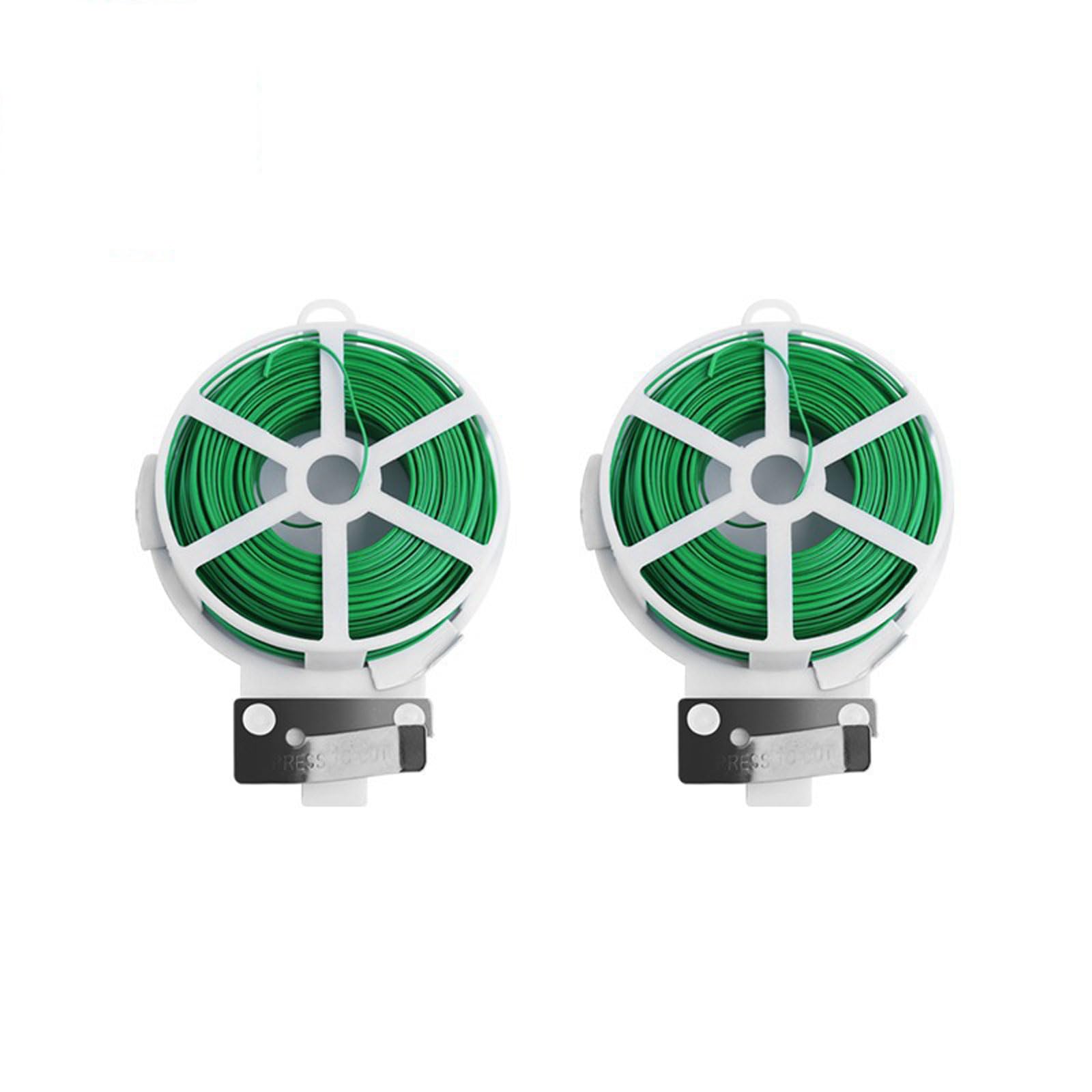 Attaches vertes pour plantes avec cutter intégré | Supports solides mais néanmoins pour tomates, vignes et grimpeurs | Idéal pour le jardinage et la formation des plantes (50 m, 2 rouleaux)