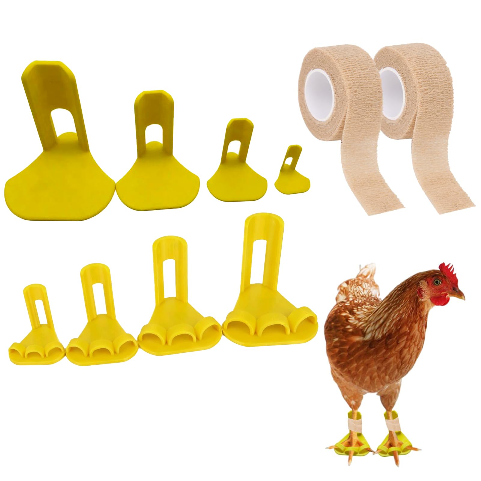 Attelle de fixation pour poules, canards et pattes d'oie - Attelle pour poules à différents stades de croissance - 10 bandes de soutien réglables pour coqs, pieds cassés, volailles, jeunes oiseaux