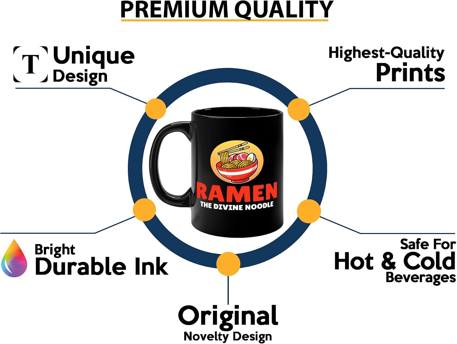 Ramen Lover Coffee Mug 11oz Black -The divine noodle - Food Lovers chicken pumpkin vegan pantry spicy noodles image 3