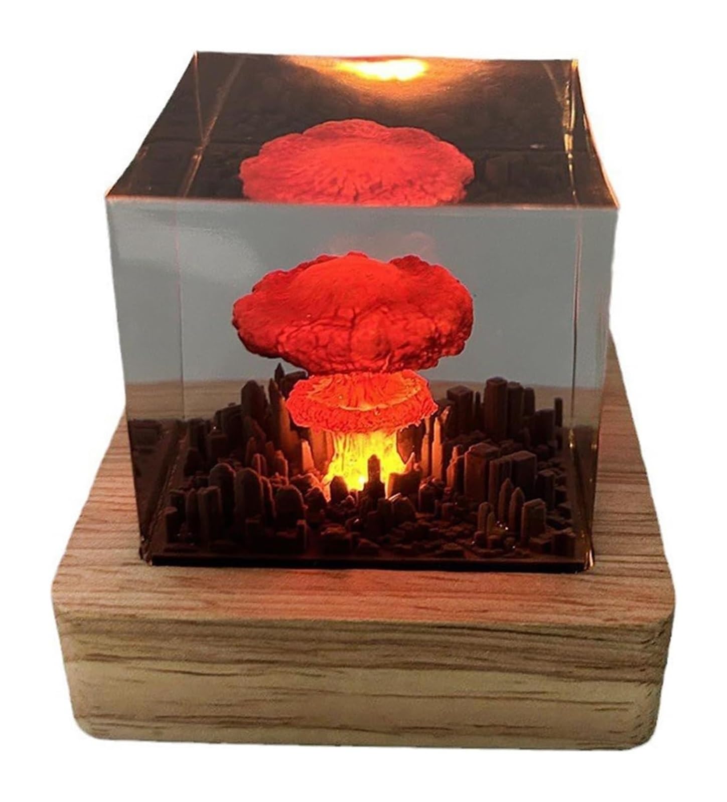 Mushroom Cloud Nuclear Explosion Atomic Bomb Lamp,3D Mushroom Cloud Night Light, Creative Atomic Bomb Model Atmosphere Lamp for Bedroom