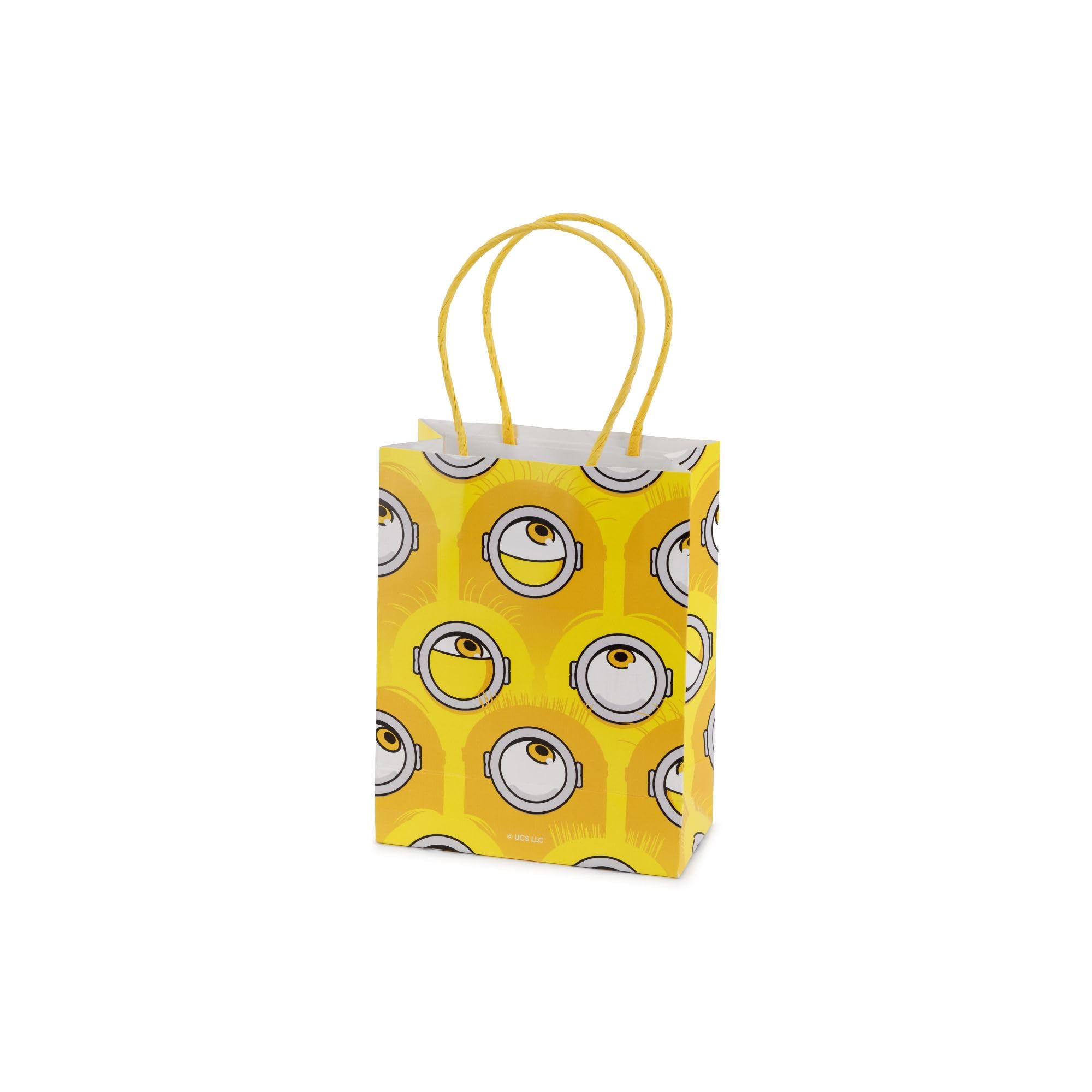 PartyDeco® Minions Gift Bags Pack of 6 - Paper Party Bags for Kids Birthday & Party Bags, Yellow