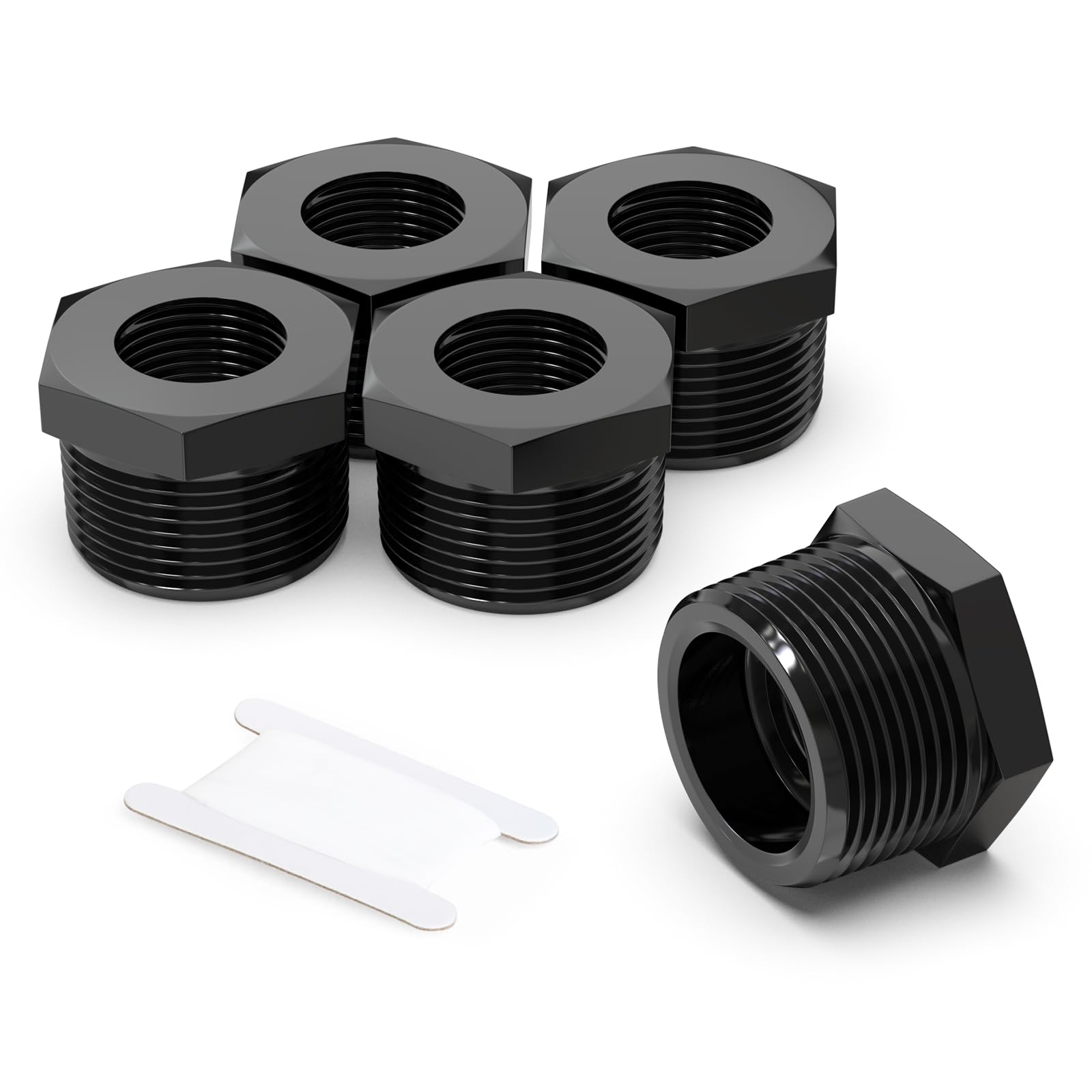 GASHER 2Pcs Aluminum Reducing Hex Bushing 3/4" NPT Male x 1/4" NPT Female, Reducing Pipe Adapter Fitting