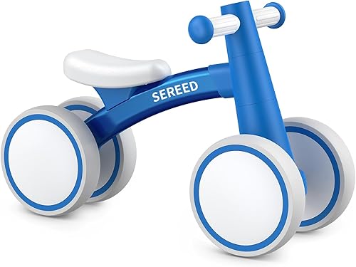 SEREED - Bicicleta de equilibrio para bebés de 1 año, niños y niñas de 12 a 24 meses, primera bicicleta para niños de 4 ruedas, regalos de primer