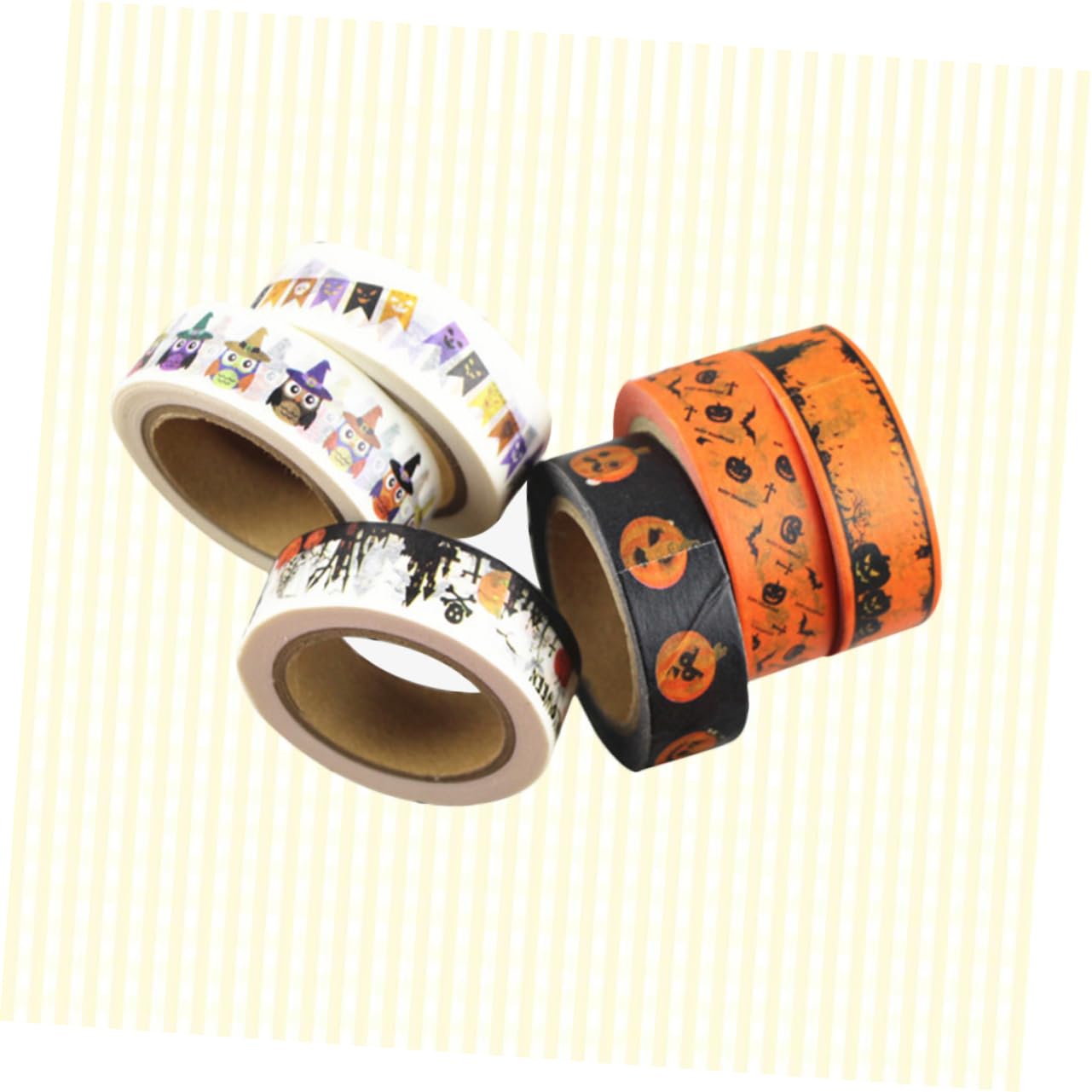 Lurrose 3 Sets Washi-klebeband Basteln Dekoratives Abdeckband Klebstoff Für Halloween-themen Sammelalben Kalender 6 Stück X 3