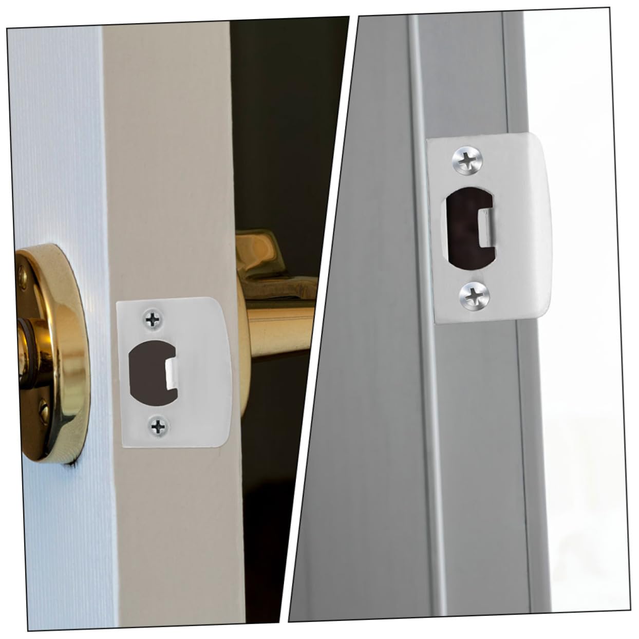 Hemobllo 5 Ensembles Guide De Serrure De Porte Intérieur Gâche De Pêne Dormant Verrou Porte Plaque De Renfort De Porte Plaque De Recouvrement De Trou De Porte 4 Pièces * 5