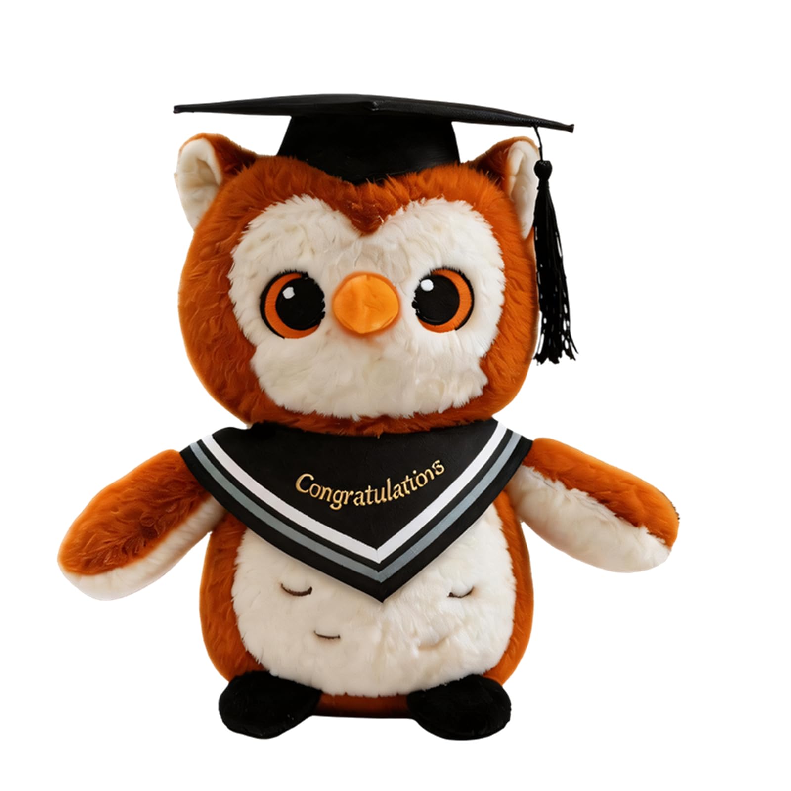 Sbshiouu Silver Gray Graduation Owl Plushie Short Plush Fabric Decoration With Pp Cotton Filling For Preschoolers Graduation Themed Owl Doll Doctor Ornament