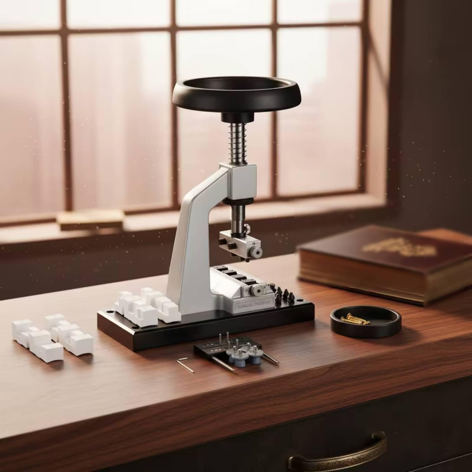 Set di Riparazione Orologi con Chiudi-Cassa Professionale Apricasse da Banco Attrezzo per Laboratorio