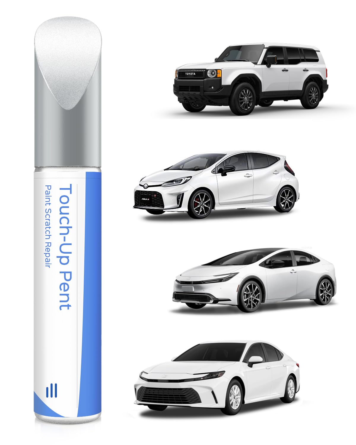 PARTS4EV 040 Super White/Ice Cap - Rotulador de retoque para Toyota – Coincidencia exacta para chips y arañazos