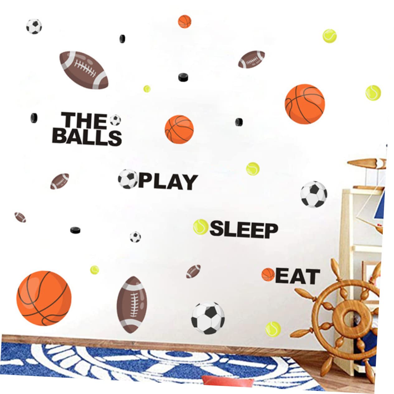 ifundom 4pezzi Adesivi Murali Sportivi Per Camerette Decorazioni Rimovibili Per Calcio e Basket Atmosfera Giocosa Per Ragazzo Ragazza Facili Da Applicare e Rimuovere Creativo Per Decorare