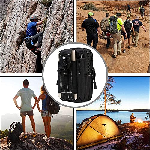 Flintronic Bolsa Cintura Táctica, Bolso Cinturón Militar Compacto 1000D Nylon para Herramientas Pequeñas de Multiusos Teléfono Móvil al Aire Libre Deportes Senderismo y Camping, con Mosquetón - imagen 7