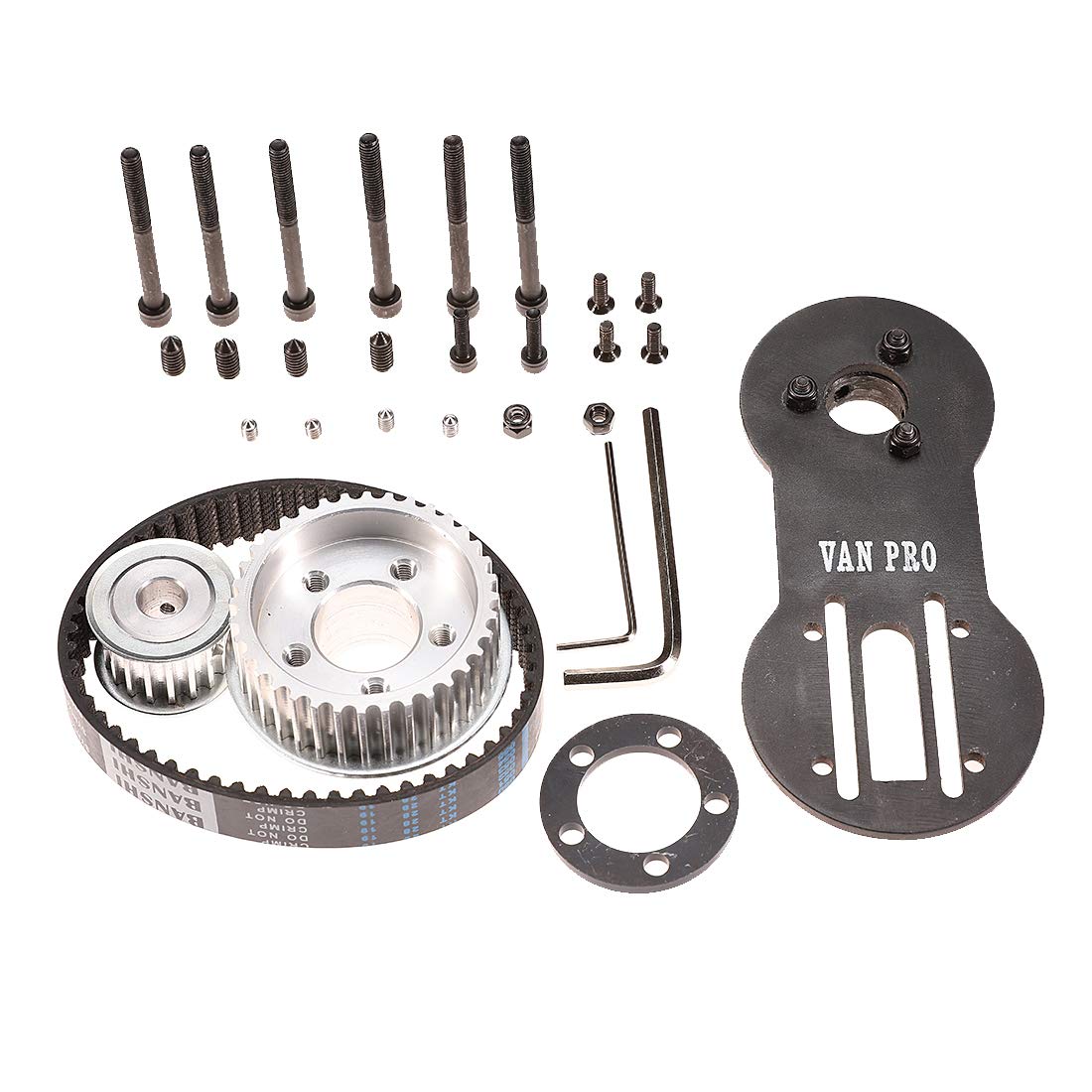 vanpro DIY Electric Skateboard 6374 Brushless Motor Mount Bracket+Cruising Wheels PU 80MM Pulleys Kit Set Belt 5M 15mm 285 (Snow Black, Pack of 1)