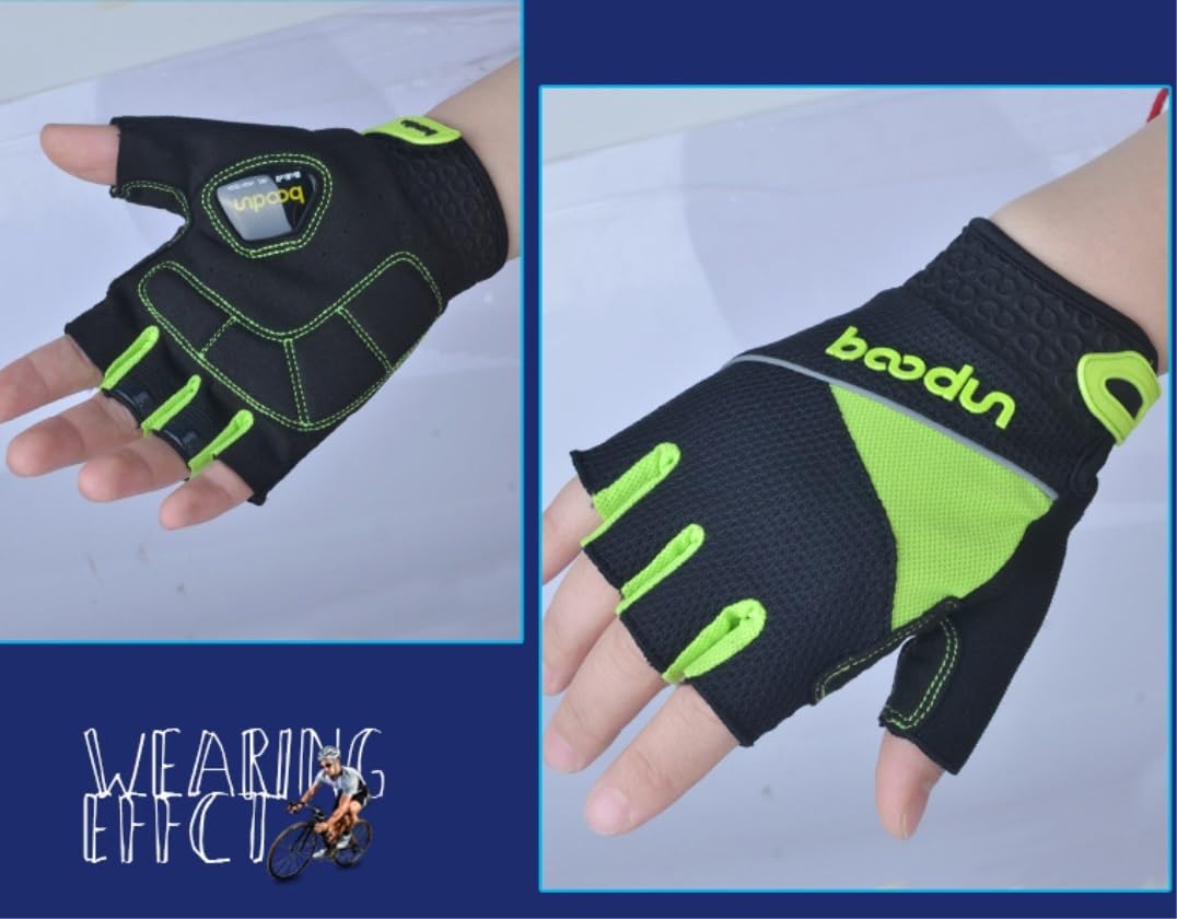 Gants de Cyclisme Gants Demi-Doigt Haltérophilie Demi-Doigt Cyclisme Silicone Absorbant Les Chocs Gant Velo (Color : White, Size : S)