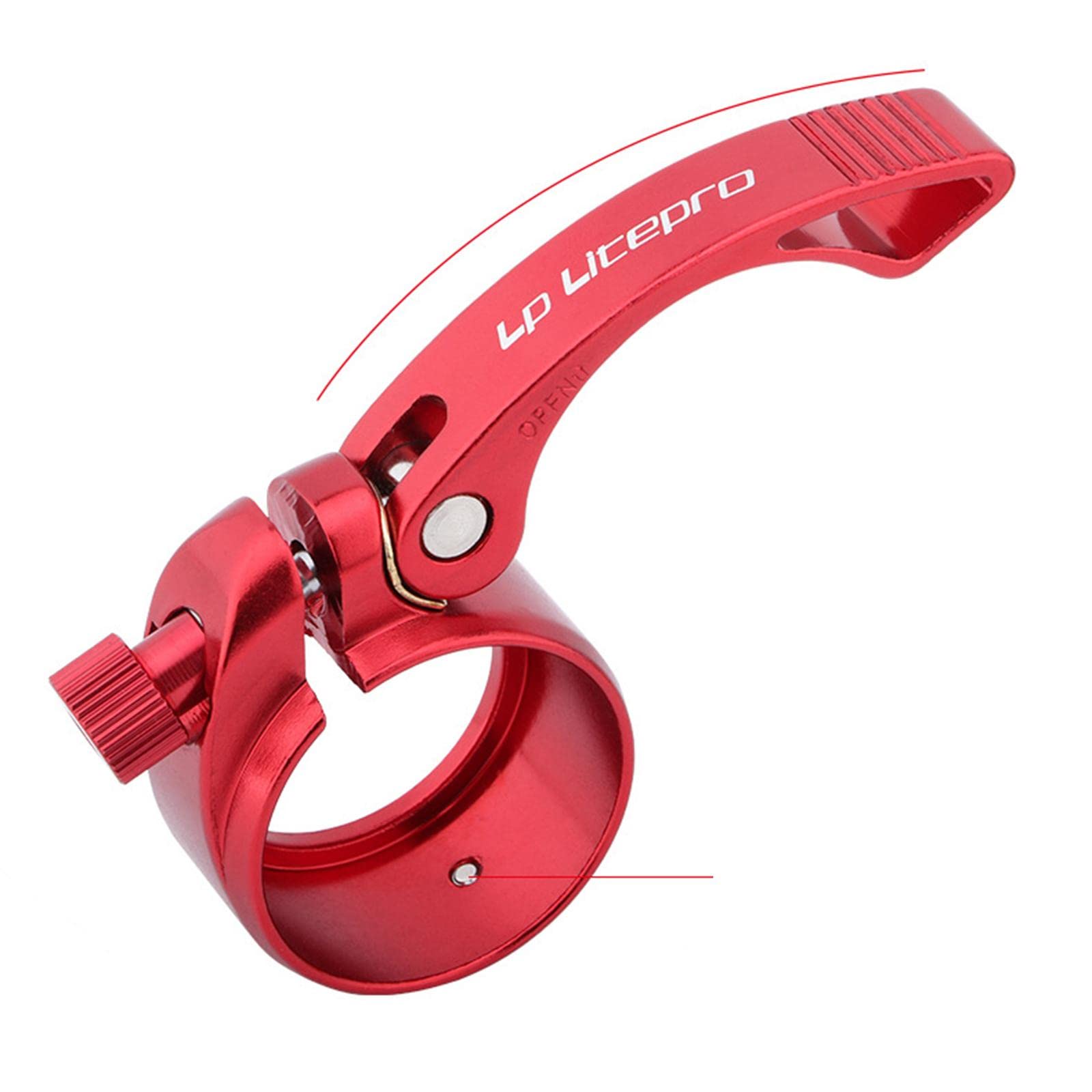 Set di 10 morsetti per reggisella per bicicletta, pieghevoli, colore rosso, 41 mm