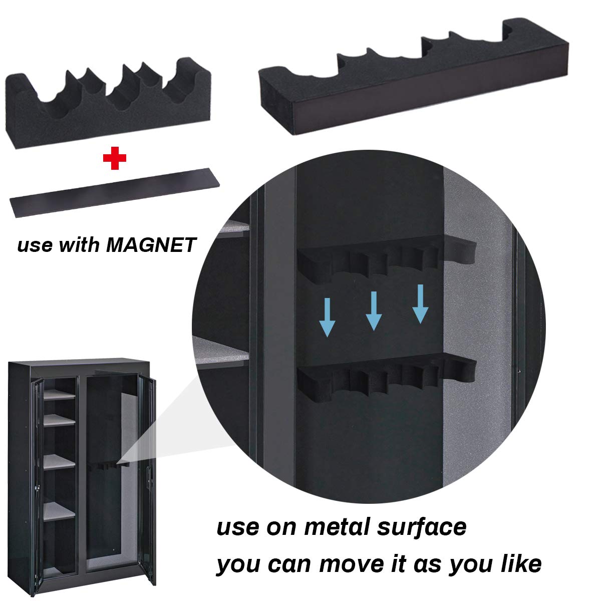 Mind and Action Portable Foam Gun Rack Universal Rifle Shotgun Barrel