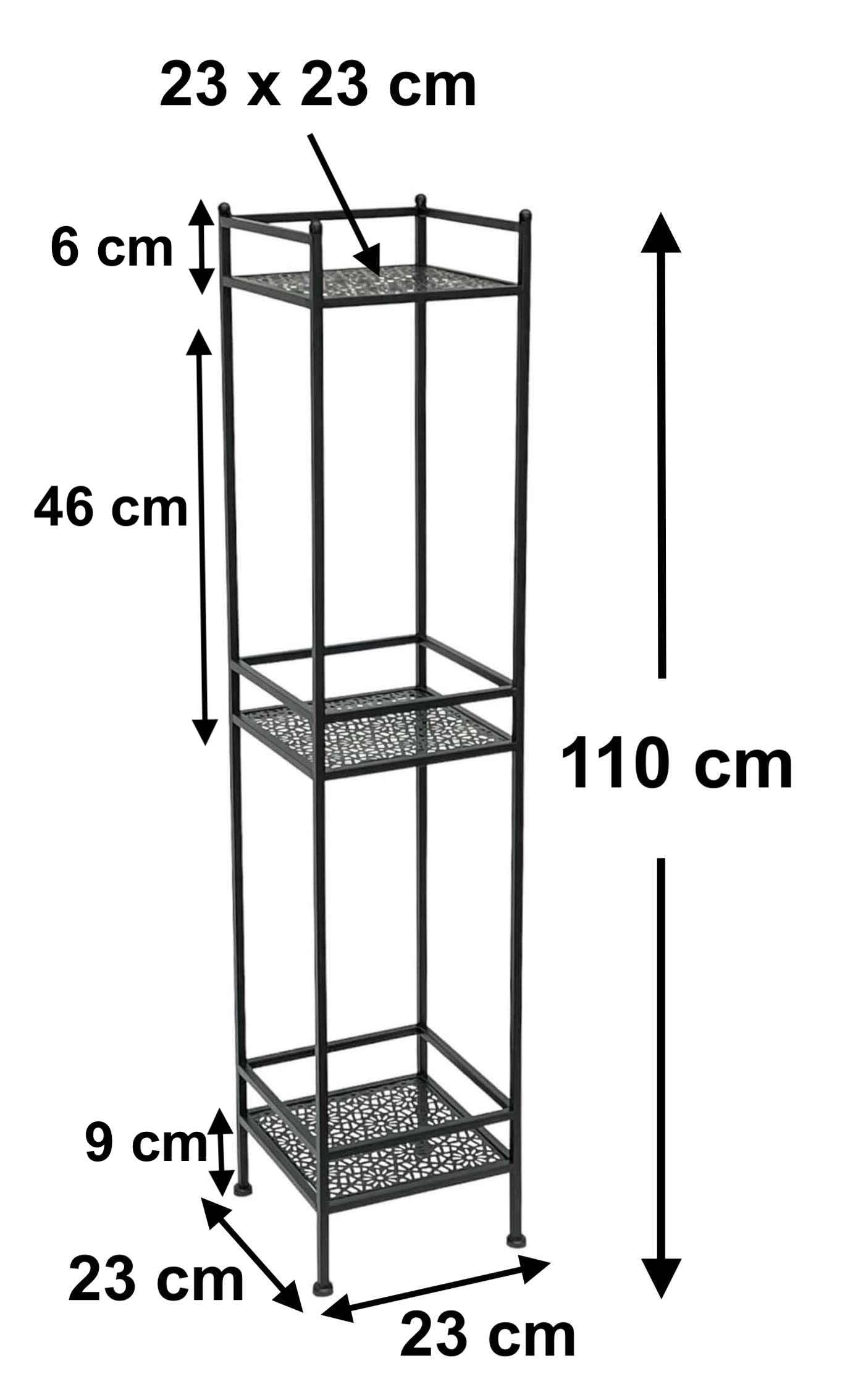 DanDiBo Estantería de pie negra de metal, estrecha, 3 niveles, 110 cm, estantería de cocina, estantería de cocina, estantería de metal 96485 de hierro moderno