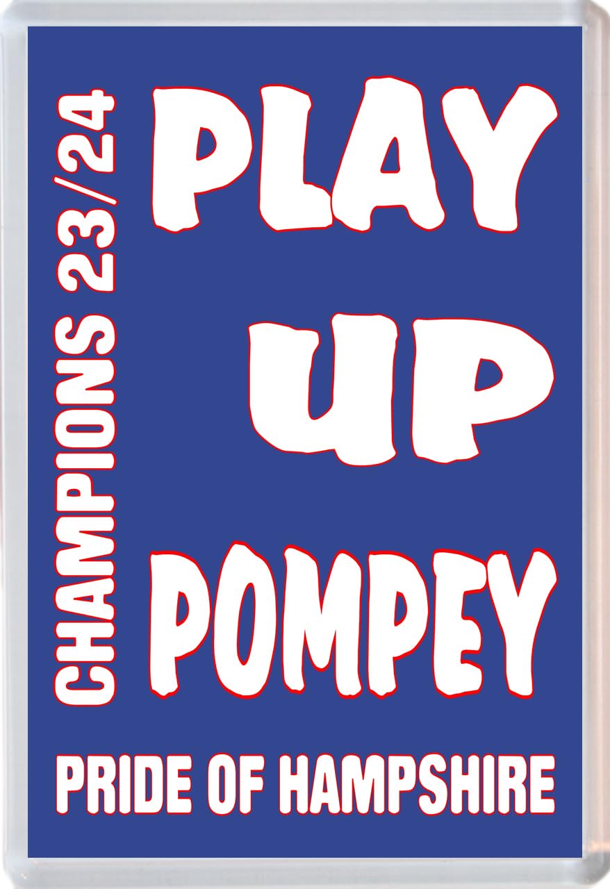 Baked Bean Store Multicolor Play Up Pompey - Jumbo Fridge Magnet - Champions 2024