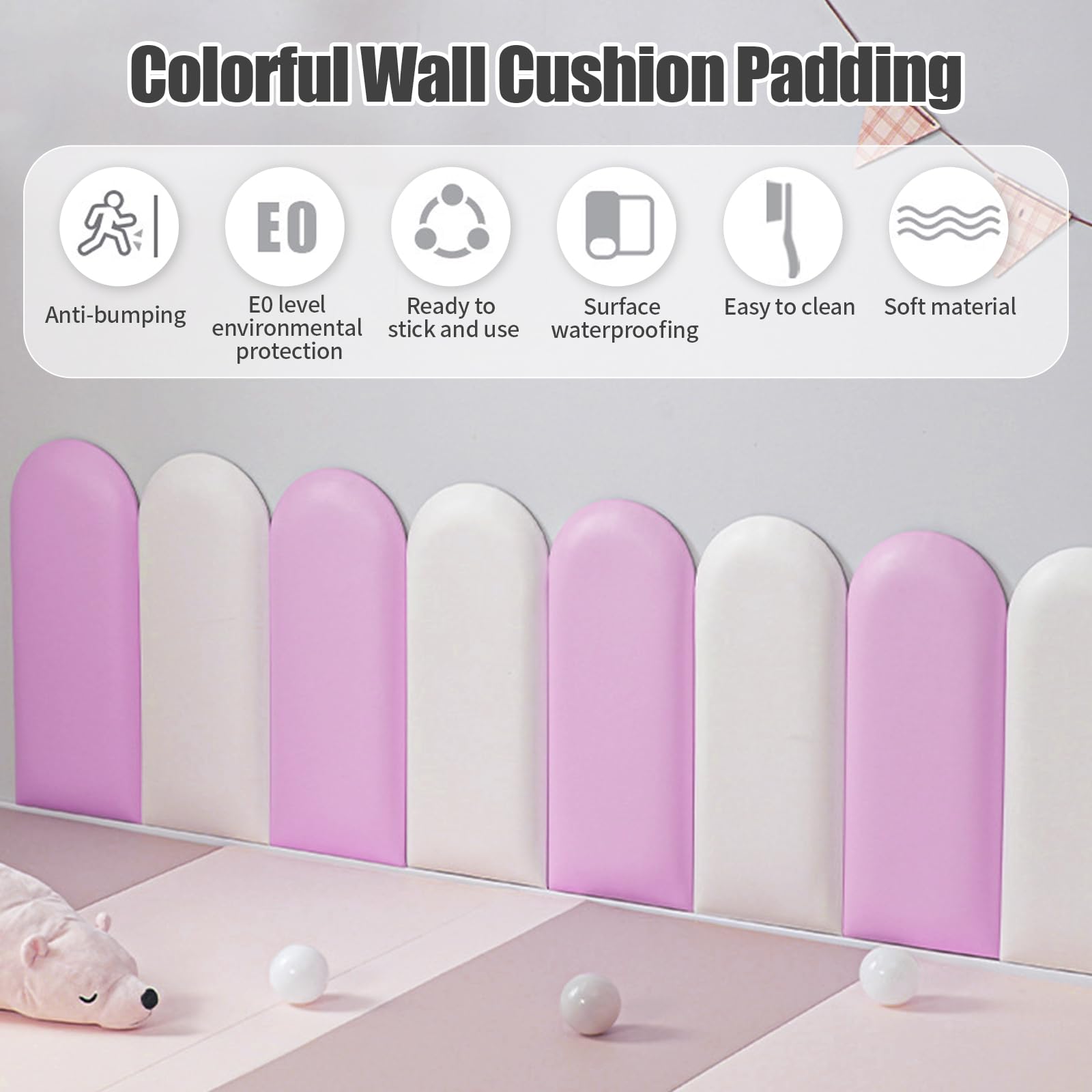 Paneles murales 3D adhesivos de poliuretano impermeables para habitación infantil, acolchados, cojín para colgar en la cabecera, cama