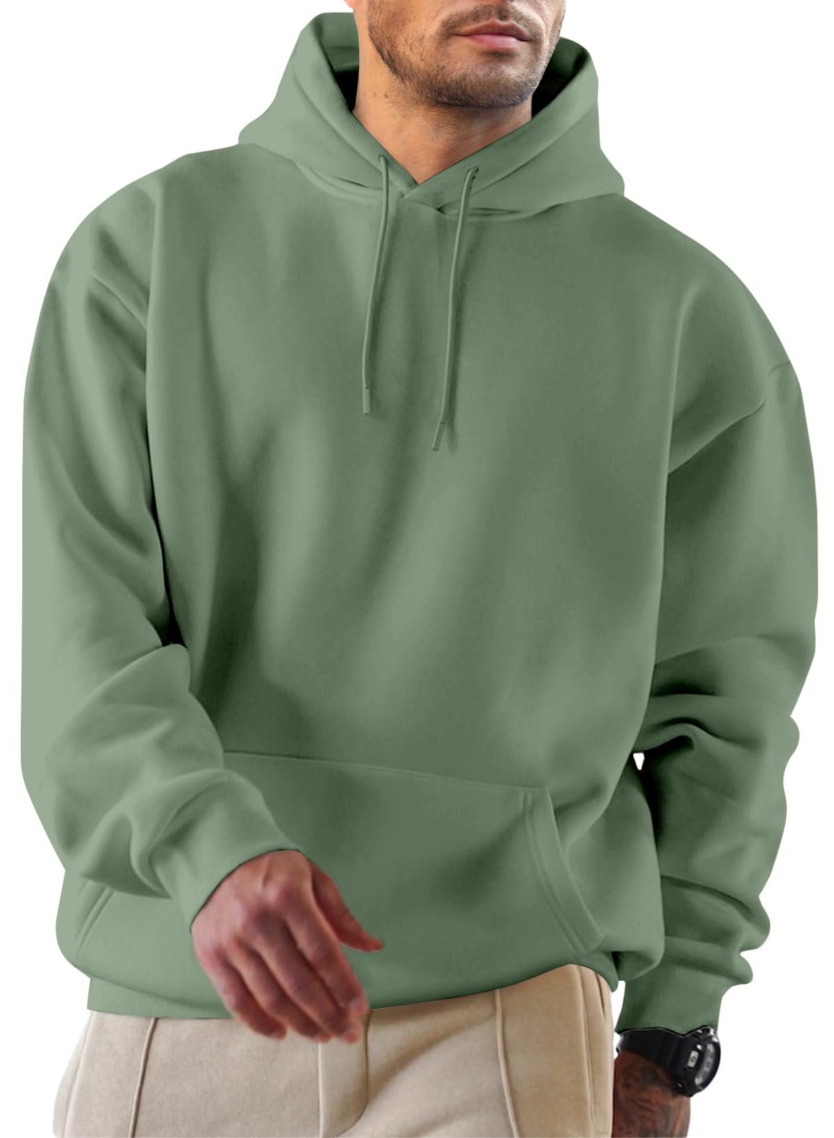 JMIERR Hoodie Herren Freizeit Pullover mit Taschen Winter Warm Langarm Kordelzug Sweatshirt Männer Baumwolle Kapuzenpullover