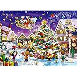 エポック社 500ピース ジグソーパズル PEANUTS スヌーピー ハッピークリスマス (38×53cm) 06-128s のり付き ヘラ付き 点数券付き EPOCH