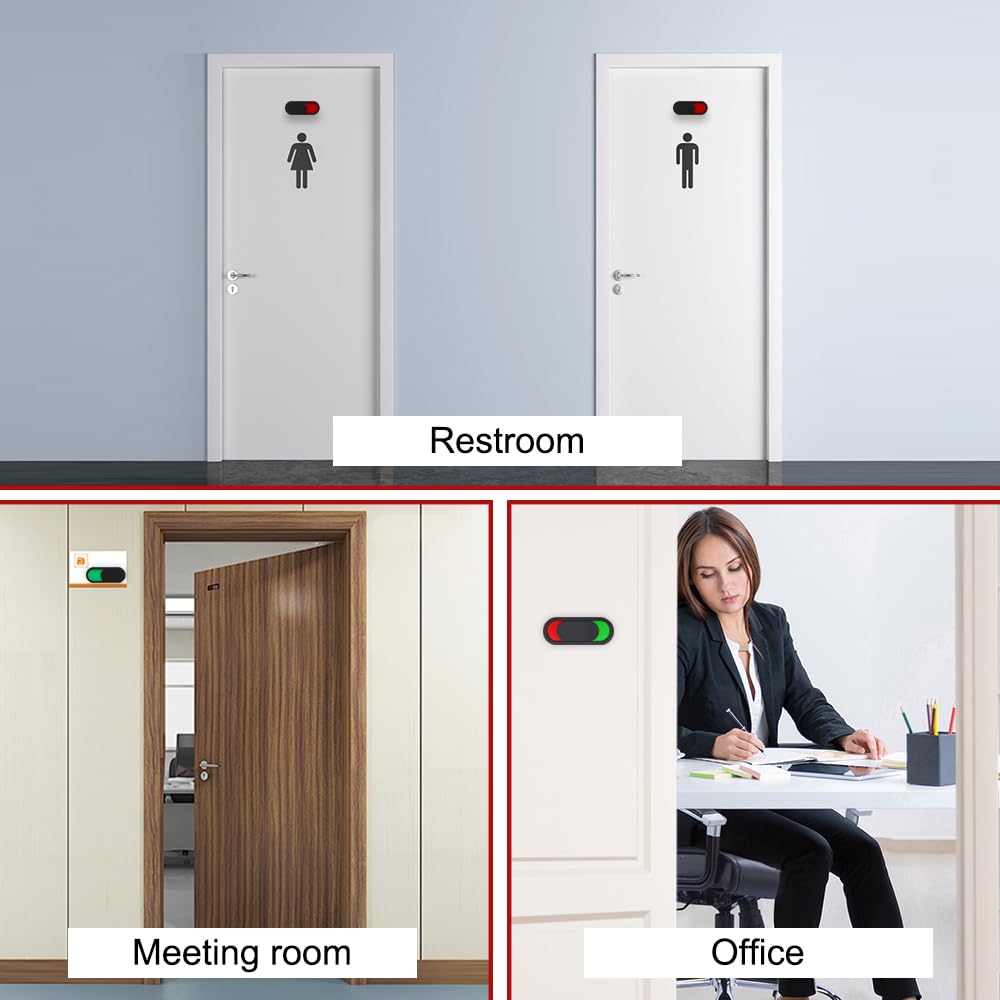 2 Pezzi Cartello Privacy, Indicatore per Porta Scorrevole per Segnaletica Ufficio, Cartello Scorrevole Libero e Occupato Per Porta per Bagno,Ufficio, Sala Riunioni