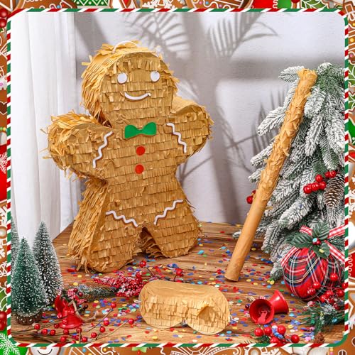 Qeeenar QEEENAR-TREE -01 Christmas Piñata 16 Inch Christmas Piñata With Stick Blindfold And Confetti Pack Christmas Mexican Piñata Bundle Piñata For Kids Birthday Xmas Holiday Piñata Game thumb #1