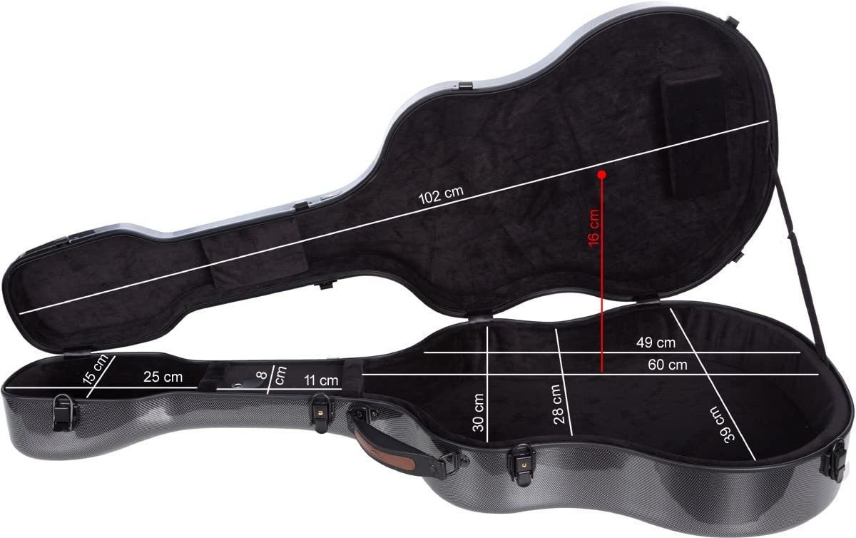 M-Case Gitarrenkoffer für Klassische Gitarre 39” - 4/4 Fiberglass Ultra Light Point schwarz