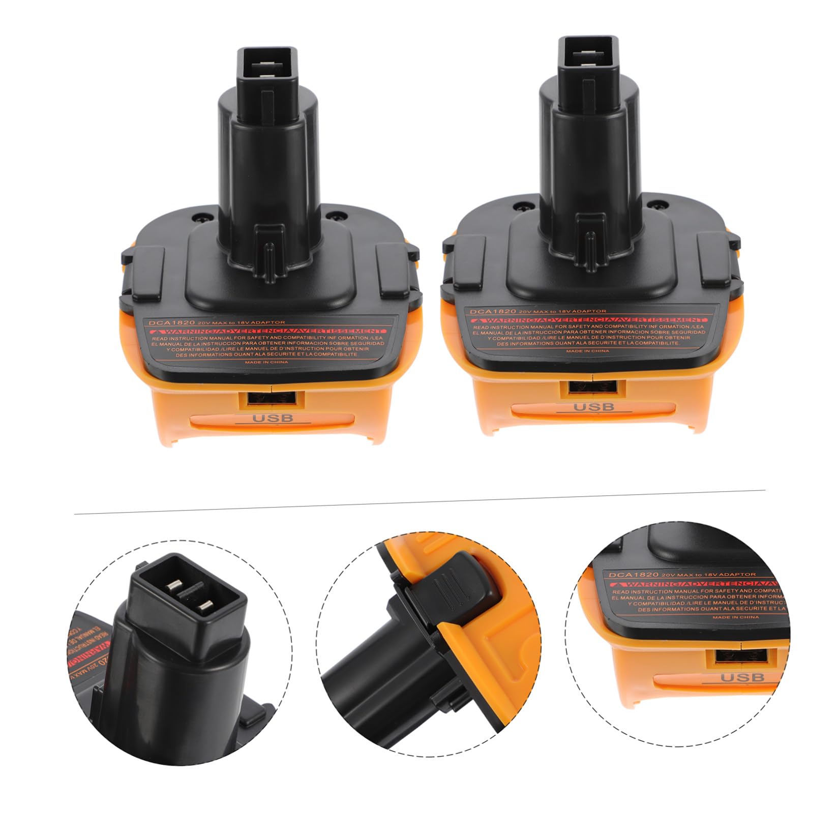 jojofuny Convertidor de Batería Recargable 2 Juegos Adaptador de 18v/20v Abs para Herramientas Eléctricas